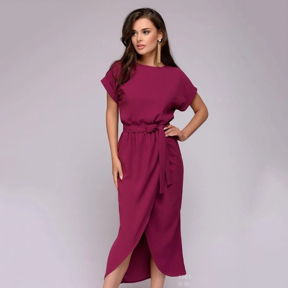 SEXY fashion women knee long middle cut dress